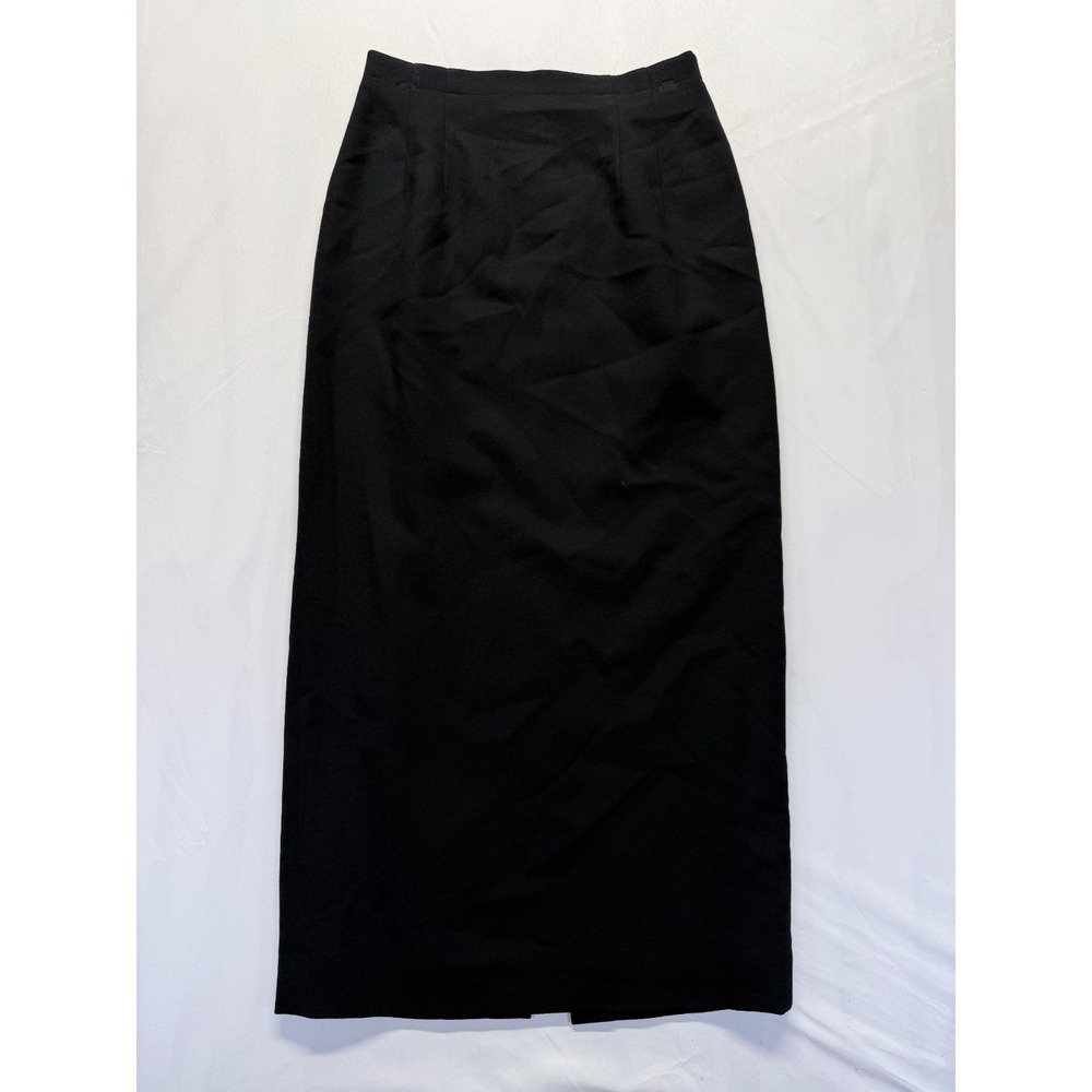 Talbots Straight & Pencil Maxi Skirt Womens 6‎ Black Wool Lined Back Zip & Slit